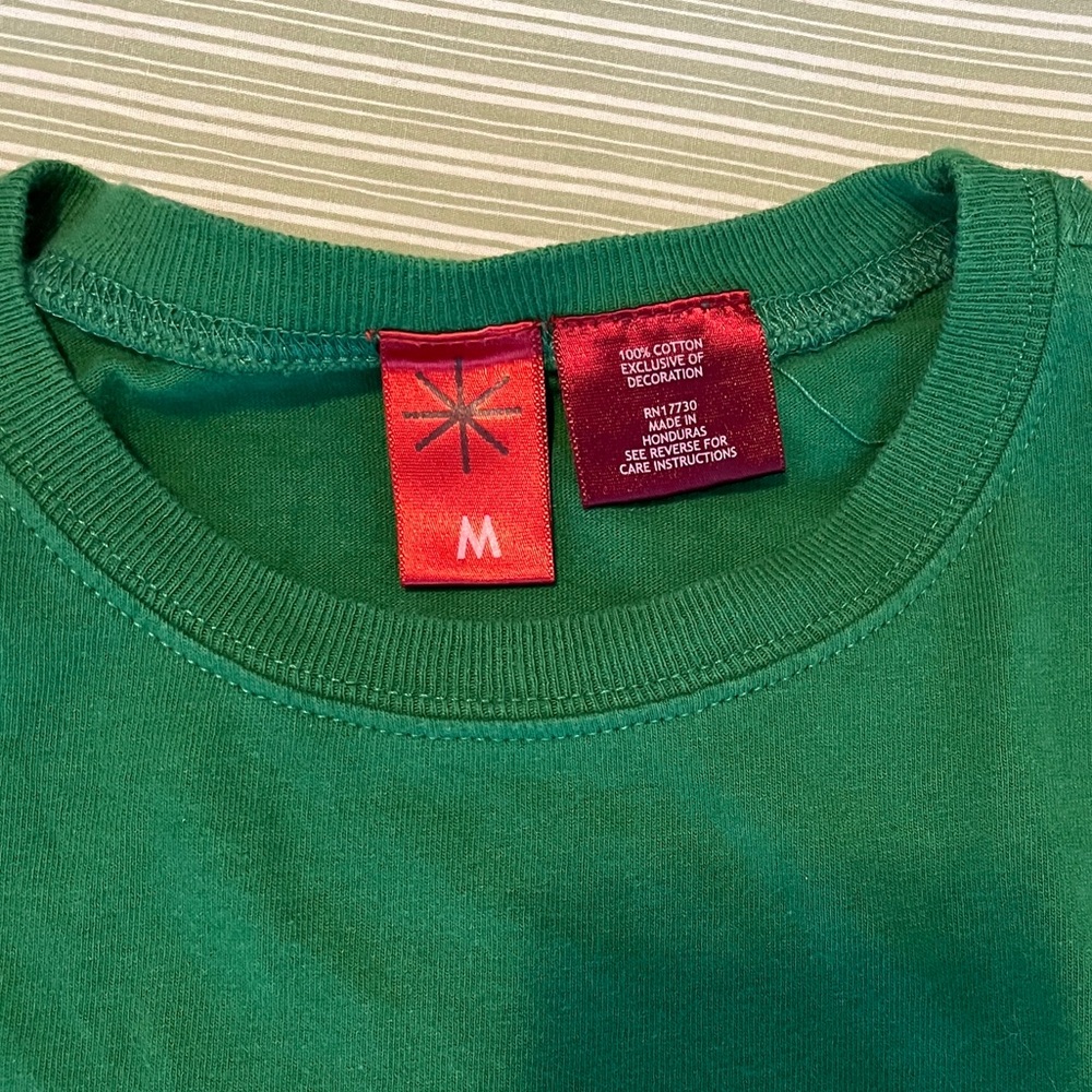 Target Green Short Sleeve Tee with Santa and Puppy Snowflake Graphic - Picture 3 of 10
